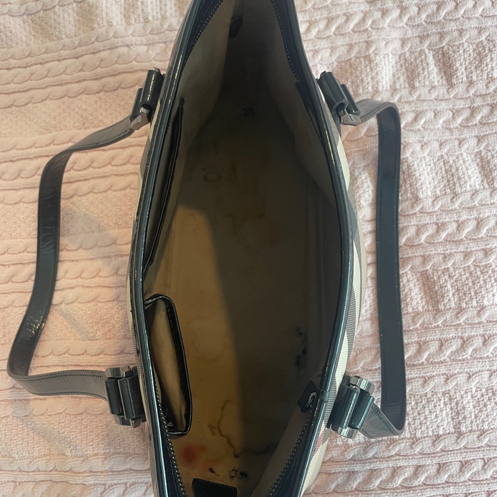 Burberry Beige and Black Plaid Shoulder Bag - Picture 3 of 4